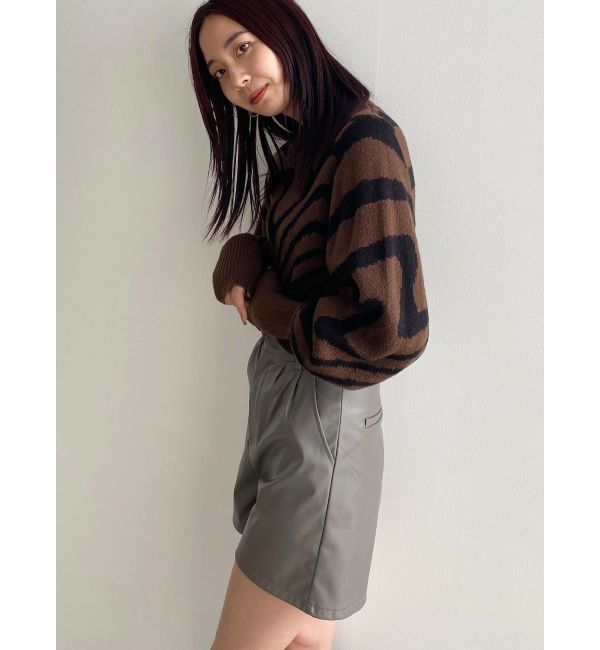 EMODA「フェイクレザーショートパンツ」|キュロット|