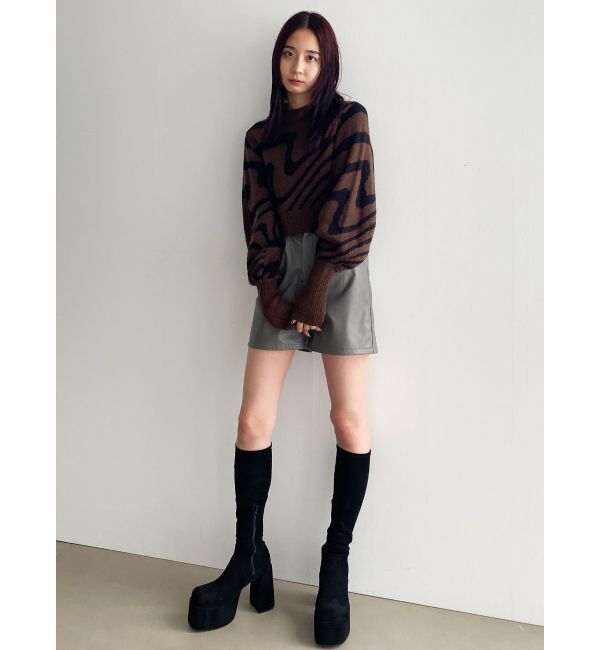 EMODA「フェイクレザーショートパンツ」|キュロット|