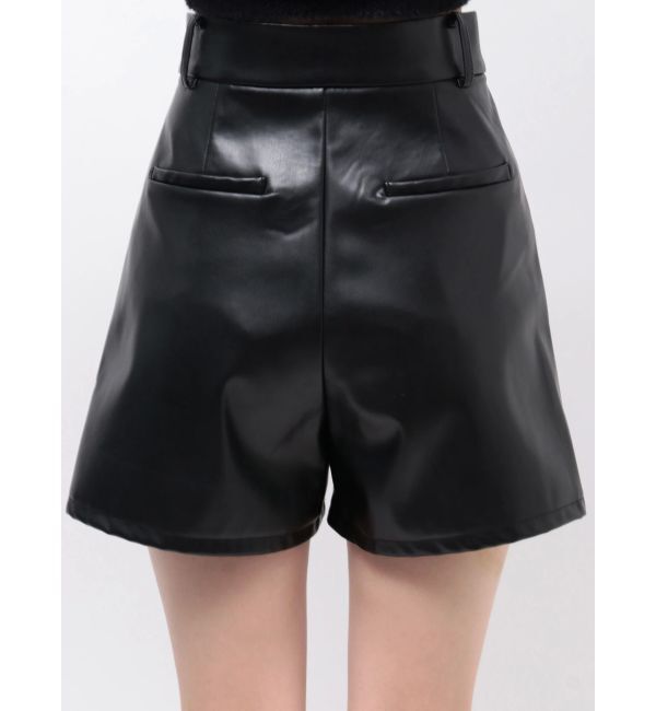 EMODA「フェイクレザーショートパンツ」|キュロット|