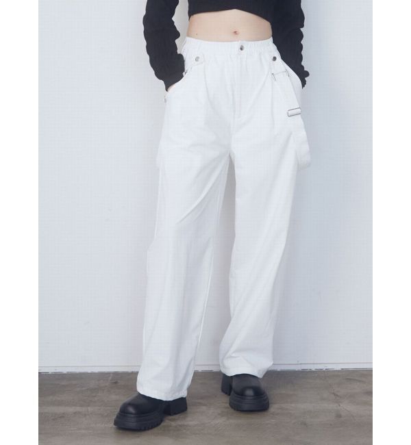EMODA「ナイロンルーズサスペンダーパンツ」|その他|ホワイト