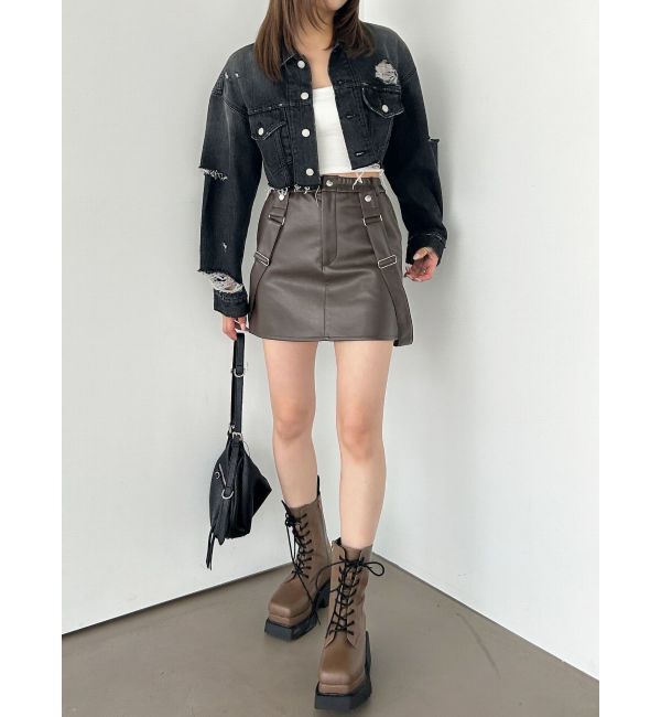 EMODA「ハングサスペンダーミニスカート」|スカート|