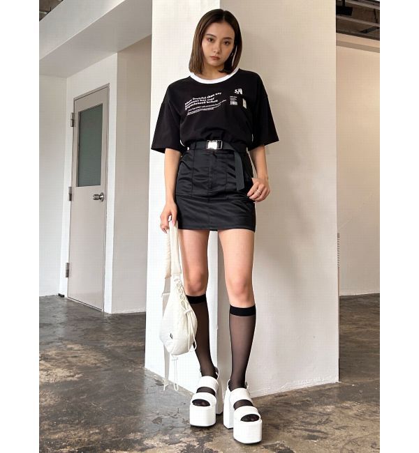 EMODA「ベルトボックスミニスカート」|スカート|