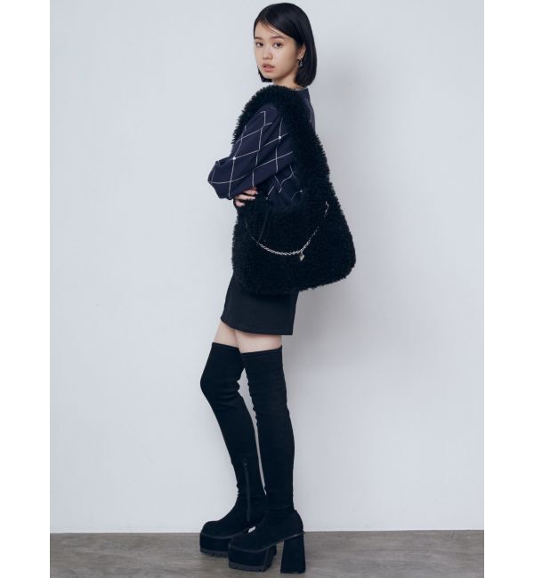 EMODA「スクエアフィットロングブーツ」|ロングブーツ|