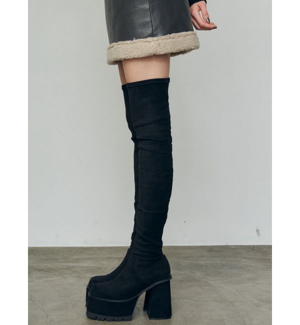 EMODA「スクエアフィットロングブーツ」|ロングブーツ|