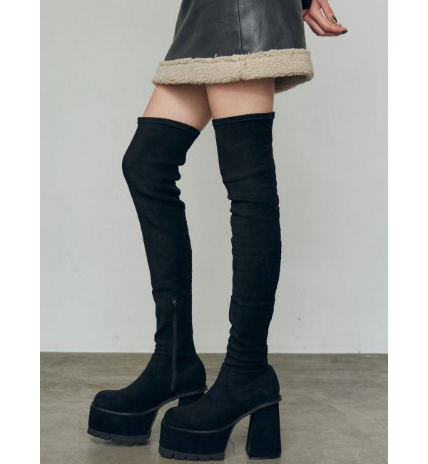 EMODA「スクエアフィットロングブーツ」|ロングブーツ|