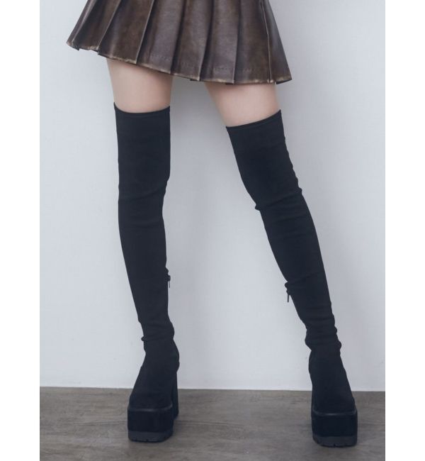 EMODA「スクエアフィットロングブーツ」|ロングブーツ|