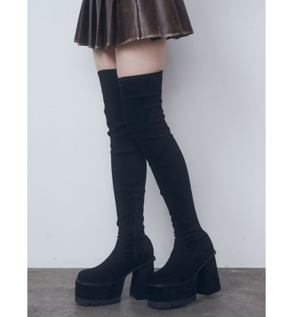 EMODA「スクエアフィットロングブーツ」|ロングブーツ|