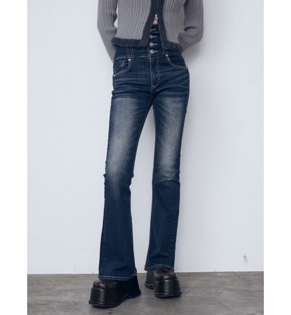 EMODA「バックレースアップハイウエストパギンス」|デニム|