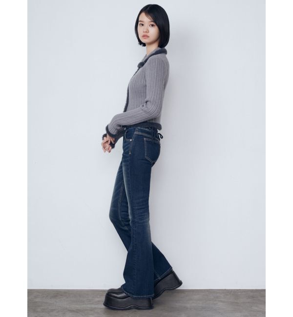 EMODA「バックレースアップハイウエストパギンス」|デニム|