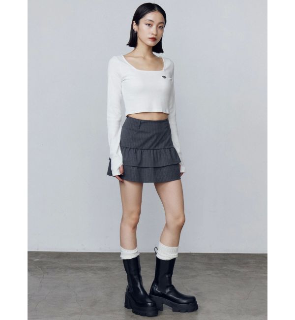 EMODA「クロスクロップフィットトップ」|Tシャツ・カットソー|