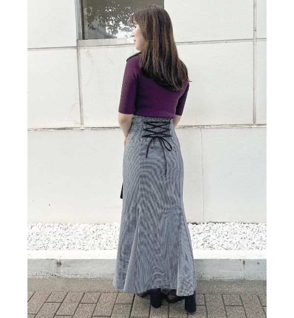 MERCURYDUO「2WAYアシメネックビスチェ風リブニット」|ニット・セーター|