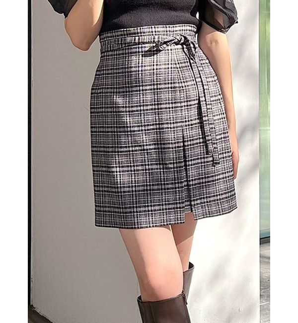 MERCURYDUO「【セットアップ着用可】チェックミニスカパン」|その他|グレー