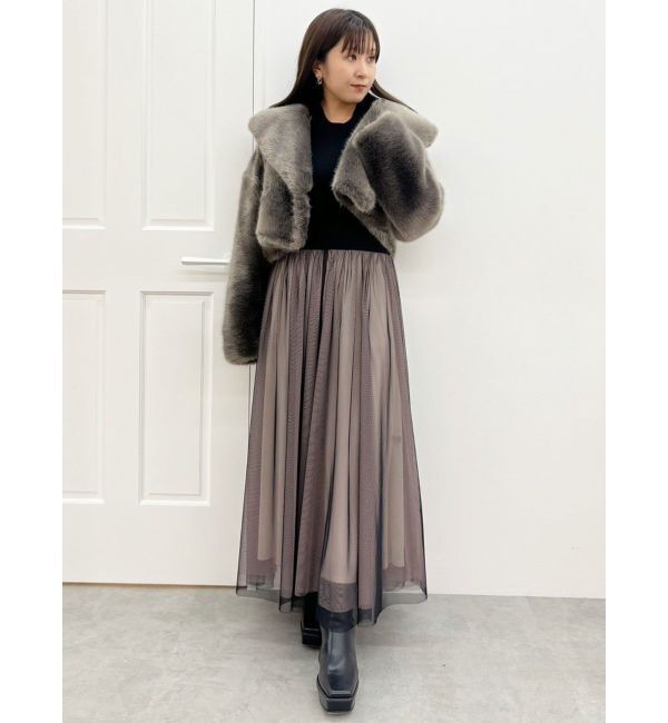 MERCURYDUO「テーラードカラーファーショートコート」|その他|