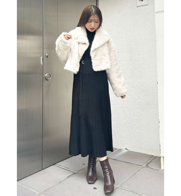 MERCURYDUO「テーラードカラーファーショートコート」|その他|