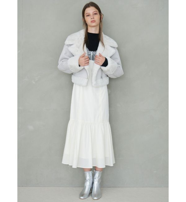 MERCURYDUO「フェイクムートンボンバージャケット」|ライダースジャケット|