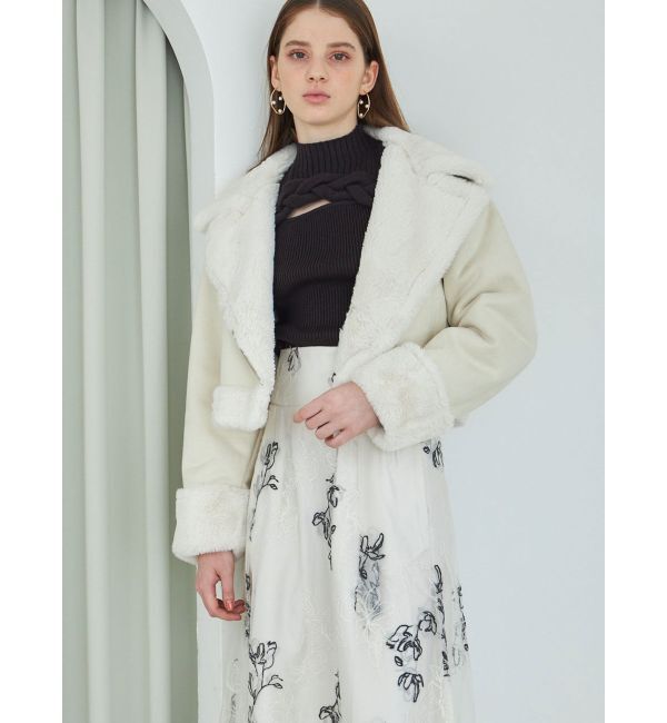 MERCURYDUO「フェイクムートンボンバージャケット」|ライダースジャケット|