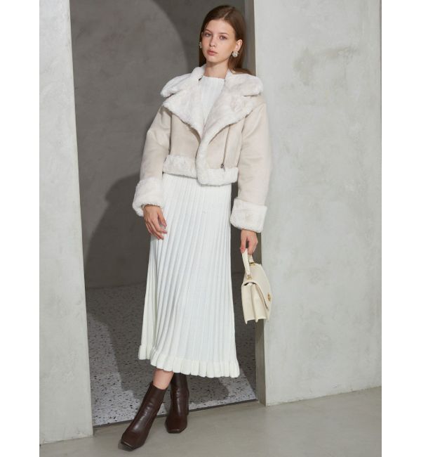 MERCURYDUO「フェイクムートンボンバージャケット」|ライダースジャケット|