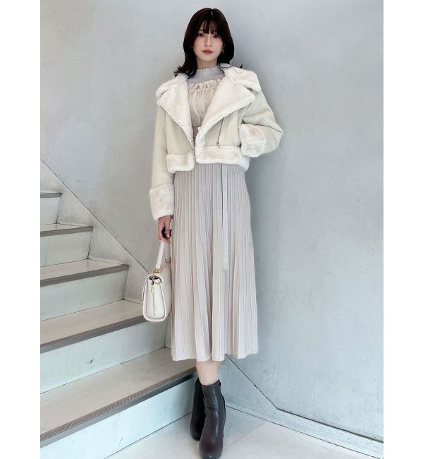 MERCURYDUO「フェイクムートンボンバージャケット」|ライダースジャケット|