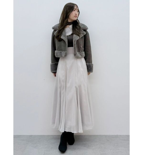 MERCURYDUO「フェイクムートンボンバージャケット」|ライダースジャケット|