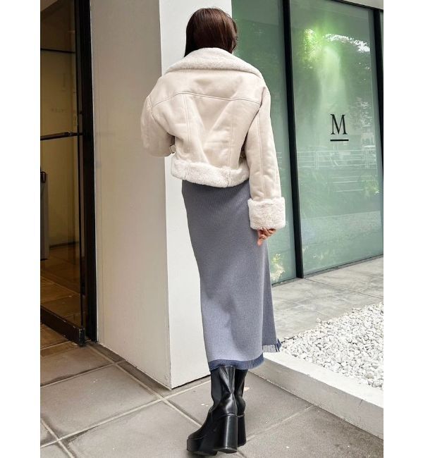 MERCURYDUO「フェイクムートンボンバージャケット」|ライダースジャケット|