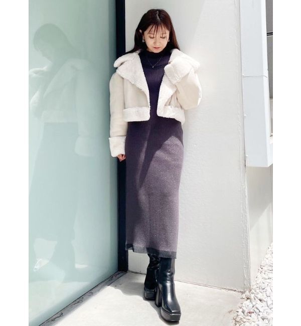 MERCURYDUO「フェイクムートンボンバージャケット」|ライダースジャケット|