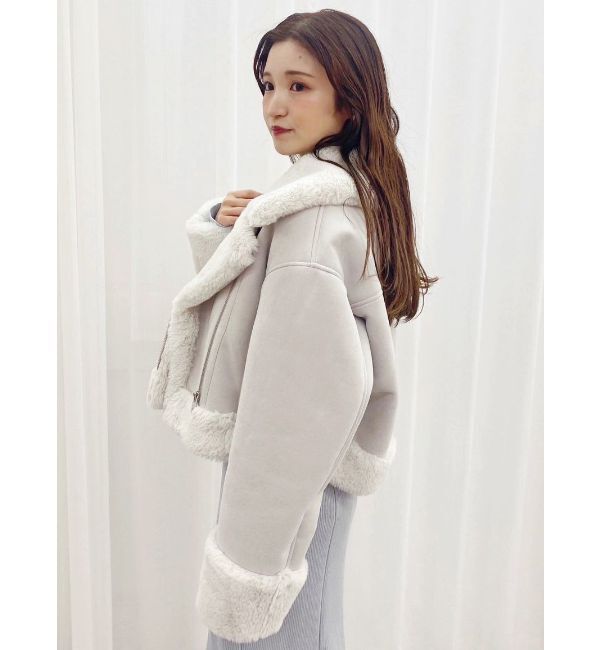 MERCURYDUO「フェイクムートンボンバージャケット」|ライダースジャケット|