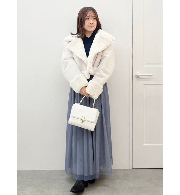 MERCURYDUO「フェイクムートンボンバージャケット」|ライダースジャケット|