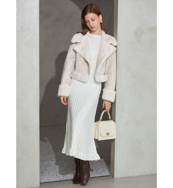 MERCURYDUO「フェイクムートンボンバージャケット」|ライダースジャケット|