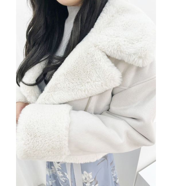 MERCURYDUO「フェイクムートンボンバージャケット」|ライダースジャケット|