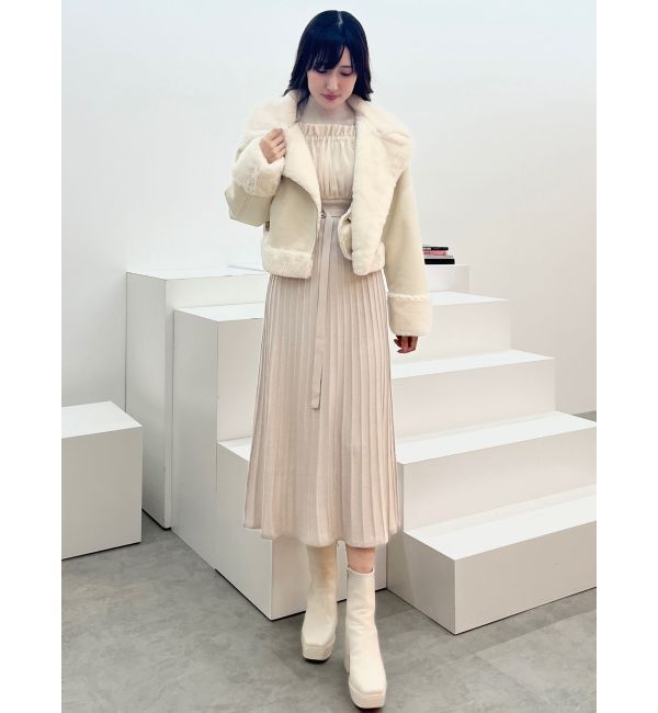 MERCURYDUO「フェイクムートンボンバージャケット」|ライダースジャケット|