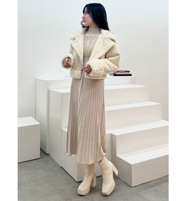 MERCURYDUO「フェイクムートンボンバージャケット」|ライダースジャケット|