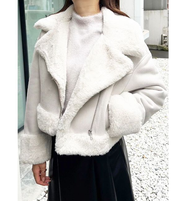 MERCURYDUO「フェイクムートンボンバージャケット」|ライダースジャケット|