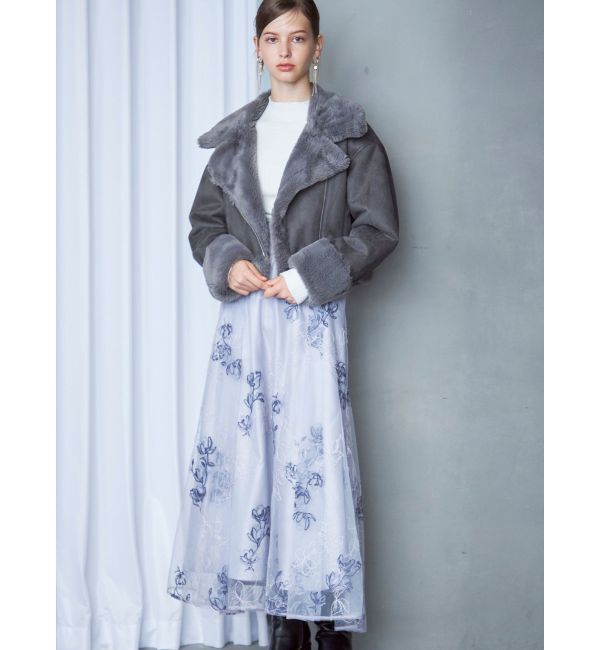 MERCURYDUO「フェイクムートンボンバージャケット」|ライダースジャケット|