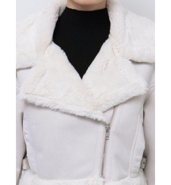 MERCURYDUO「フェイクムートンボンバージャケット」|ライダースジャケット|