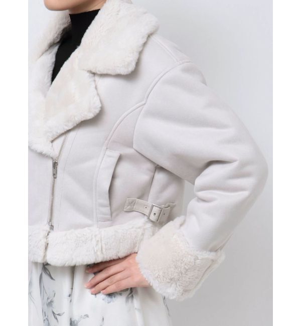 MERCURYDUO「フェイクムートンボンバージャケット」|ライダースジャケット|