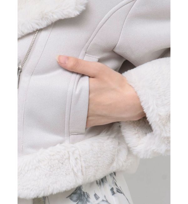 MERCURYDUO「フェイクムートンボンバージャケット」|ライダースジャケット|