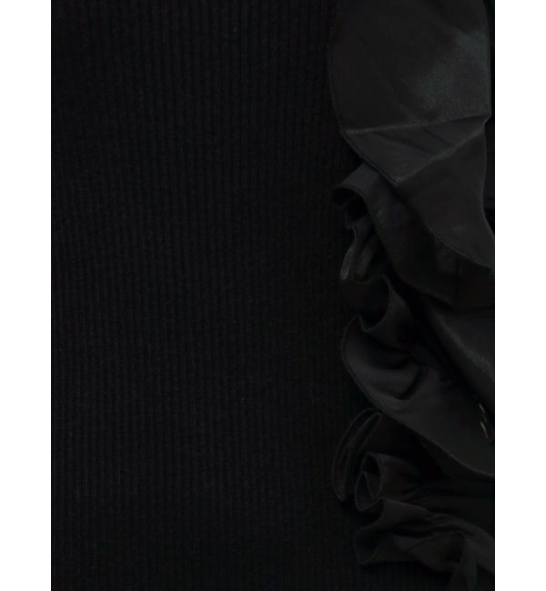 MERCURYDUO「異素材コサージュニットワンピース」|ワンピース|