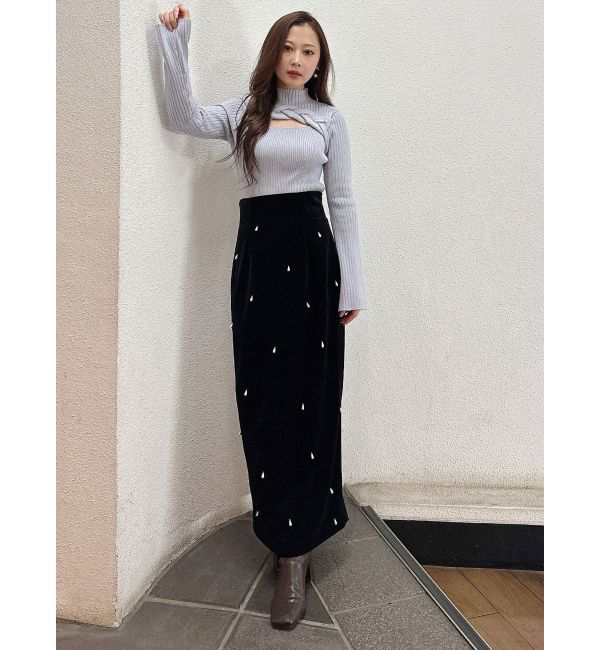 MERCURYDUO「ドロップパールナロースカート」|スカート|