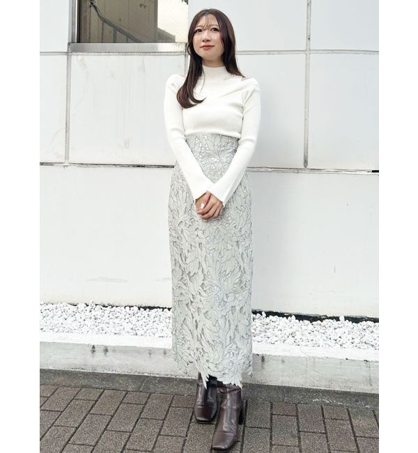 MERCURYDUO「カットワークレースペンシルスカート」|スカート|