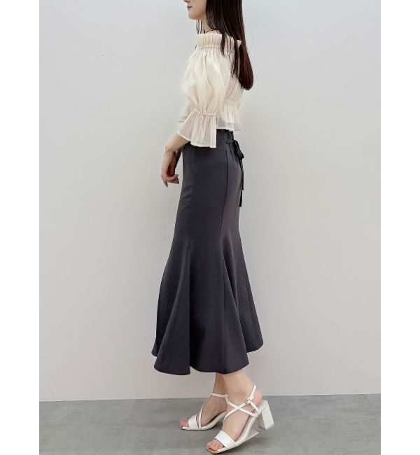 MERCURYDUO「2WAYオフショル五分袖シャーリングブラウス」|シャツ・ブラウス|