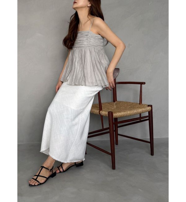 MERCURYDUO「【OUNNOUN】ヘビーリネンナロースカート」|スカート|