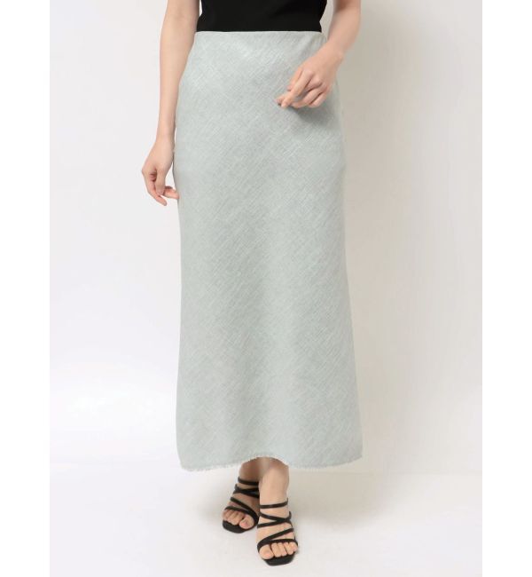 MERCURYDUO「【OUNNOUN】ヘビーリネンナロースカート」|スカート|ライトグレー