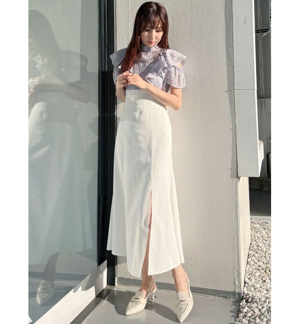 MERCURYDUO「シアーチェックラッフルドッキングワンピース」|ワンピース|