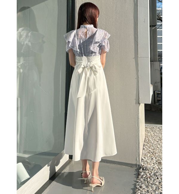 MERCURYDUO「シアーチェックラッフルドッキングワンピース」|ワンピース|