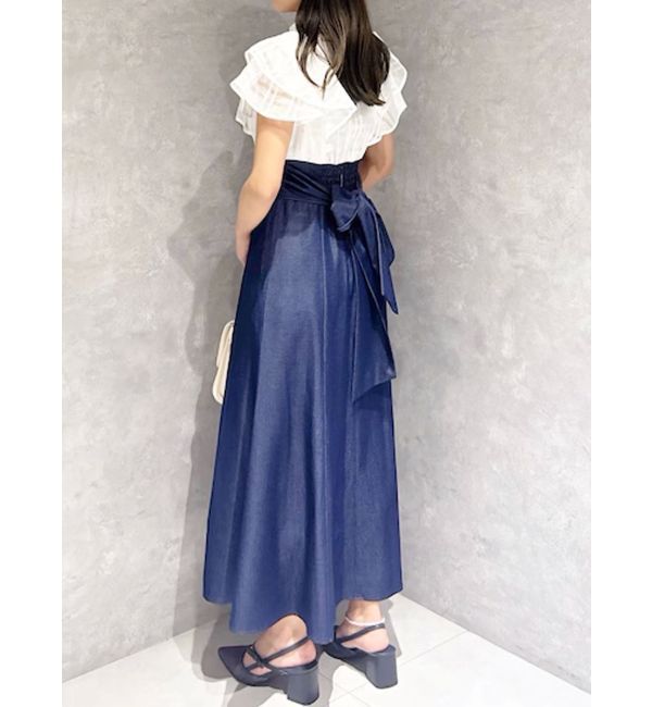 MERCURYDUO「シアーチェックラッフルドッキングワンピース」|ワンピース|