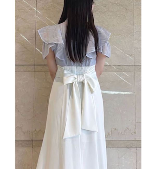 MERCURYDUO「シアーチェックラッフルドッキングワンピース」|ワンピース|