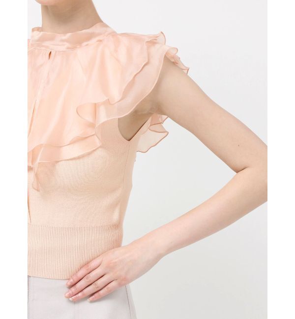 MERCURYDUO「異素材ラッフルコンパクトニット」|ニット・セーター|