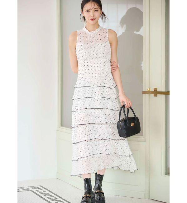 MERCURYDUO「シフォンティアードワンピース」|ワンピース|