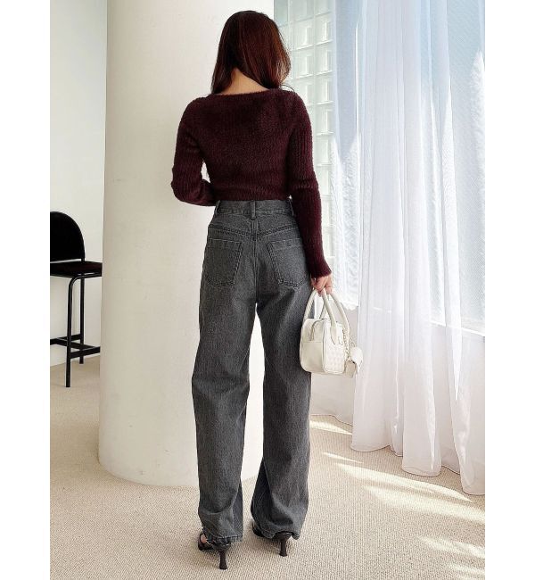 MERCURYDUO「ミニシャギーVネッククロップドニット」|ニット・セーター|