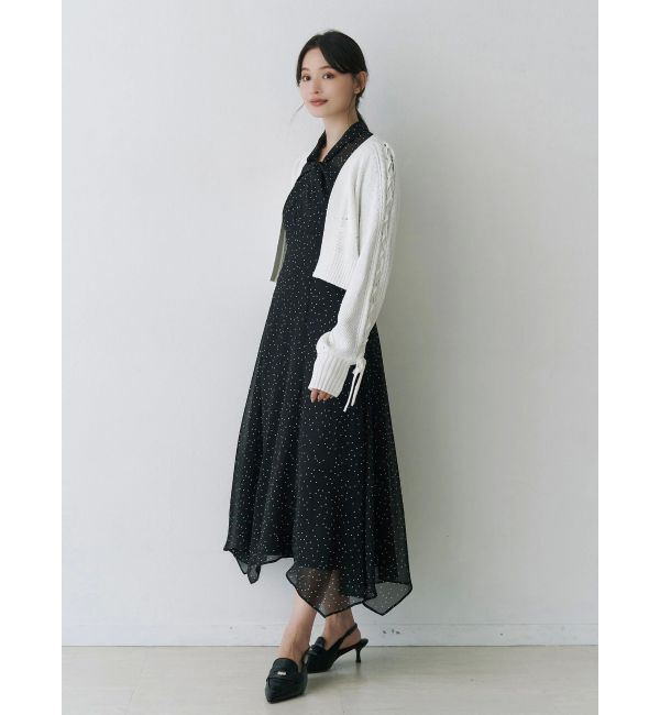 MERCURYDUO「ツイストネックロングスリーブワンピース」|ワンピース|